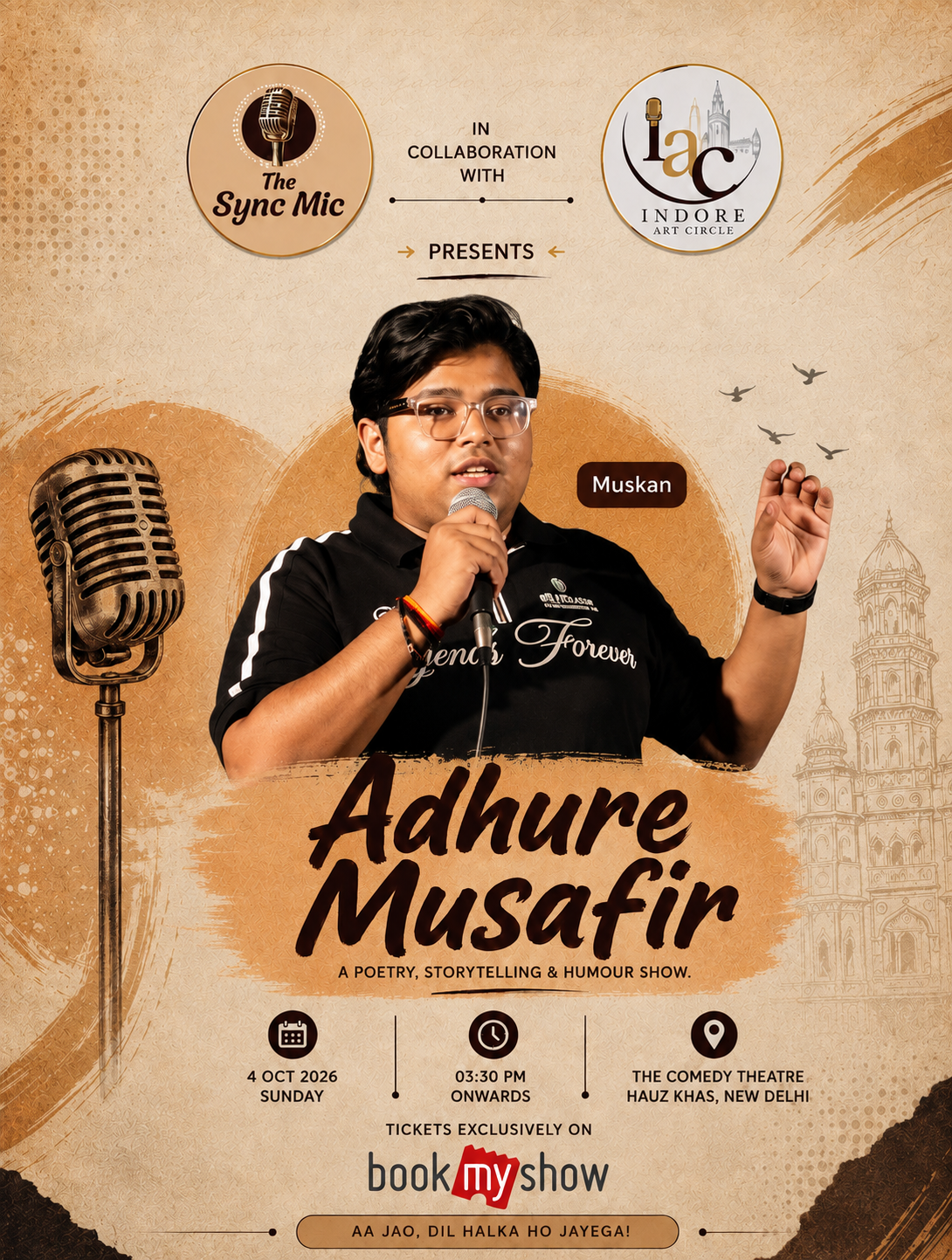 Adhure Musafir Poster — Delhi Show at Hauz Khas